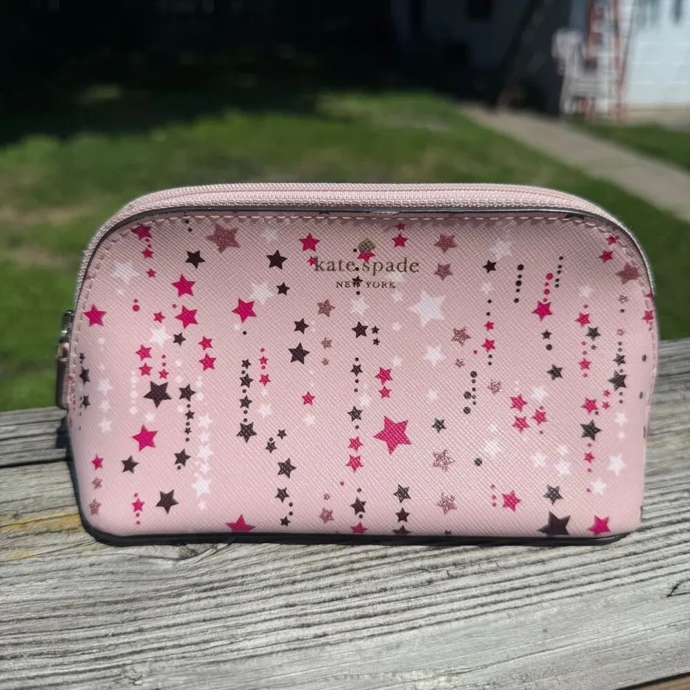 Kate Spade RARE Staci Twinkle Printed Cosmetic Case (Pink)